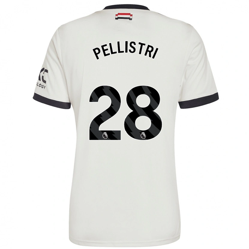 Danxen Uomo Maglia Facundo Pellistri #28 Bianco Sporco Kit Gara Third 2024/25 Maglietta