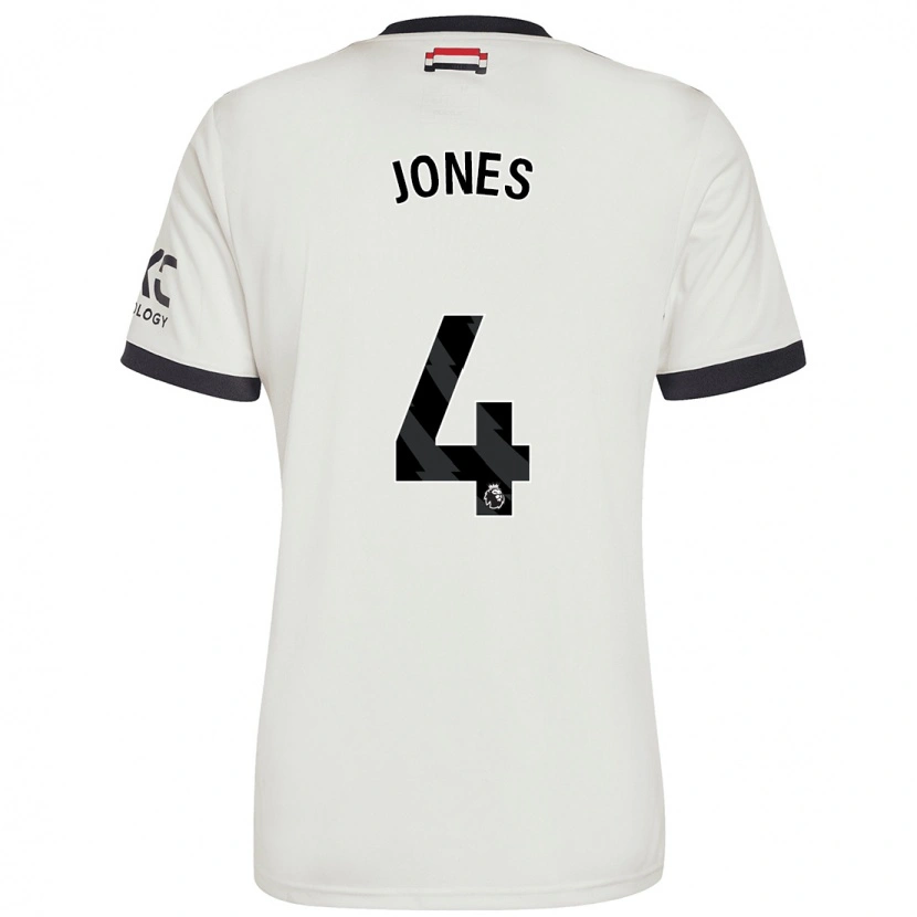 Danxen Uomo Maglia Phil Jones #4 Bianco Sporco Kit Gara Third 2024/25 Maglietta