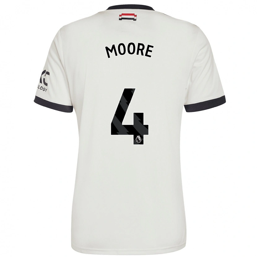 Danxen Uomo Maglia Jade Moore #4 Bianco Sporco Kit Gara Third 2024/25 Maglietta