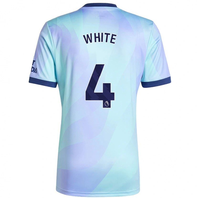 Danxen Uomo Maglia Ben White #4 Acquamarina Kit Gara Third 2024/25 Maglietta