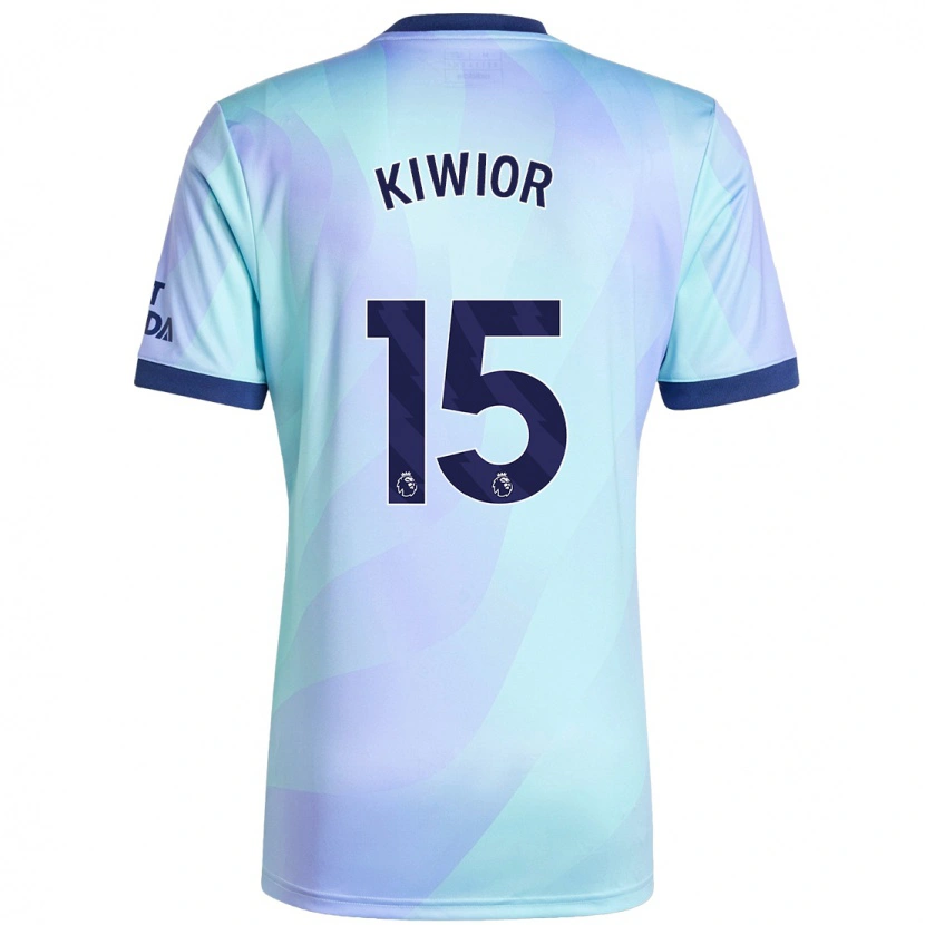 Danxen Uomo Maglia Jakub Kiwior #15 Acquamarina Kit Gara Third 2024/25 Maglietta