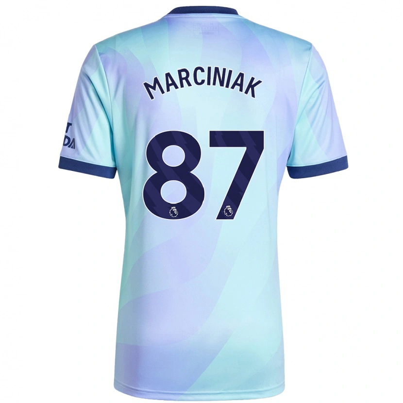 Danxen Uomo Maglia Alex Marciniak #87 Acquamarina Kit Gara Third 2024/25 Maglietta
