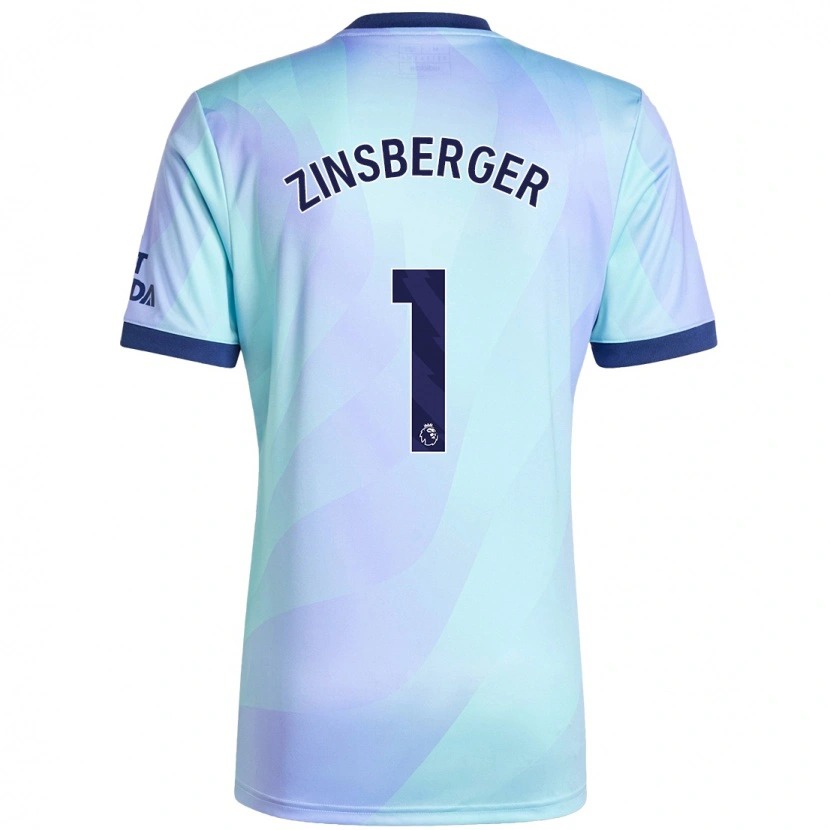 Danxen Uomo Maglia Manuela Zinsberger #1 Acquamarina Kit Gara Third 2024/25 Maglietta