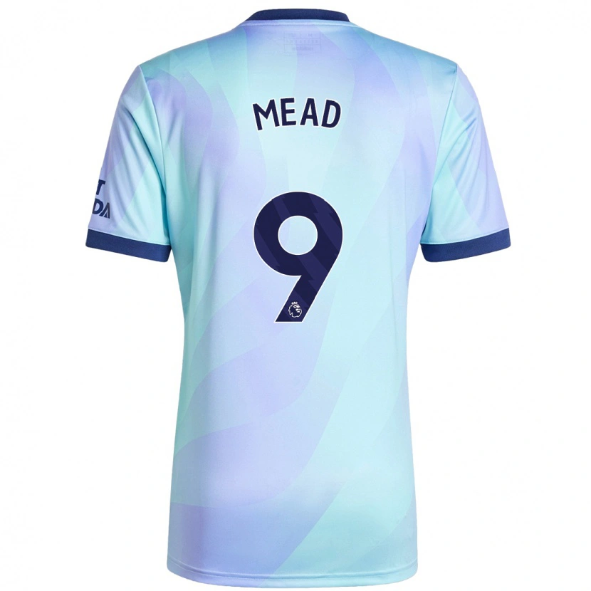 Danxen Uomo Maglia Beth Mead #9 Acquamarina Kit Gara Third 2024/25 Maglietta