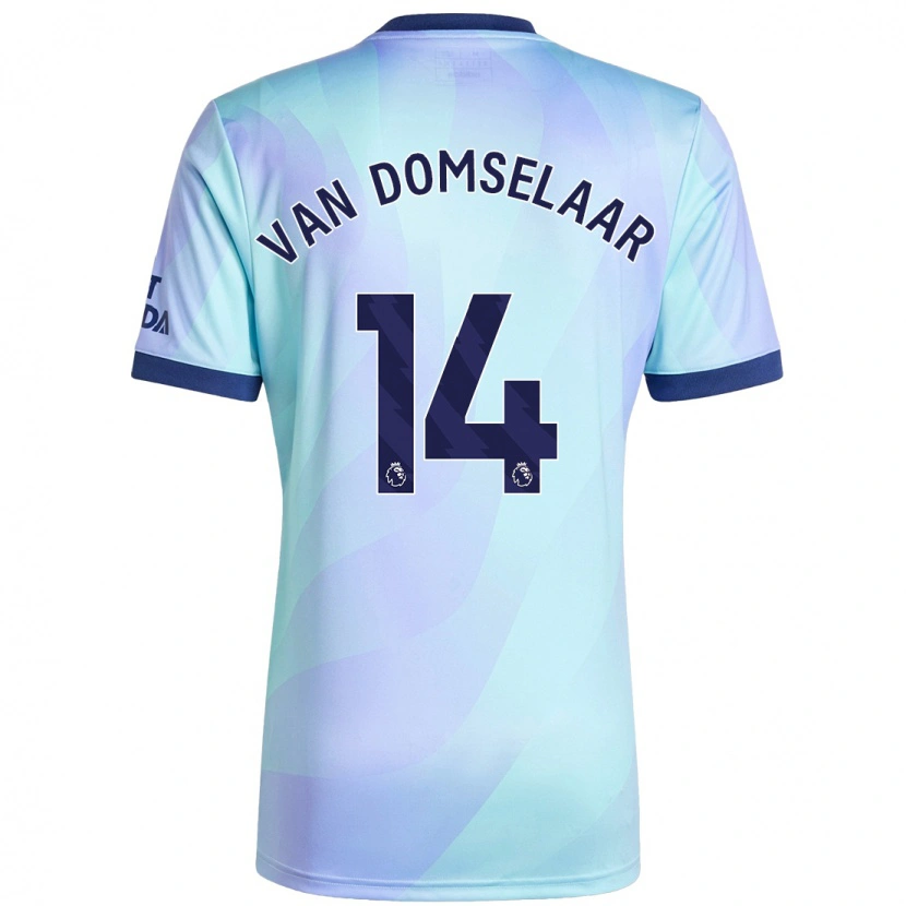 Danxen Uomo Maglia Daphne Van Domselaar #14 Acquamarina Kit Gara Third 2024/25 Maglietta