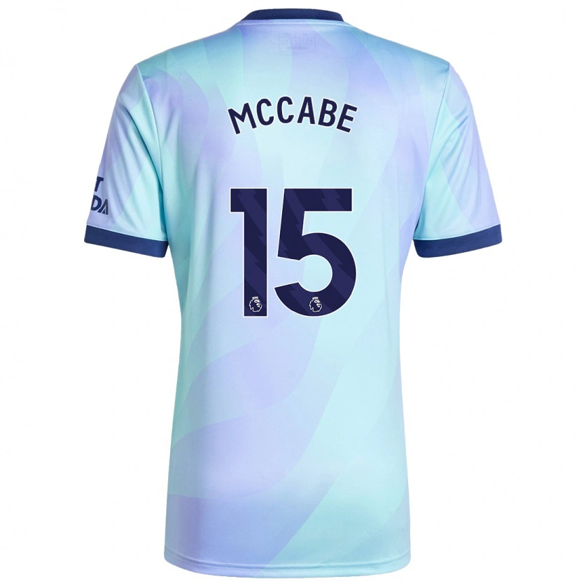 Danxen Uomo Maglia Katie Mccabe #15 Acquamarina Kit Gara Third 2024/25 Maglietta