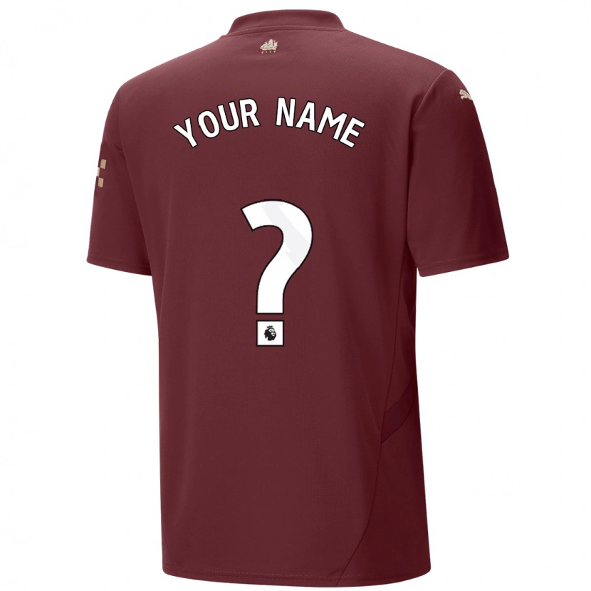 Danxen Uomo Maglia Il Tuo Nome #0 Marrone Kit Gara Third 2024/25 Maglietta