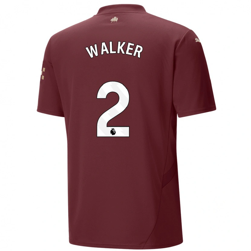 Danxen Uomo Maglia Kyle Walker #2 Marrone Kit Gara Third 2024/25 Maglietta