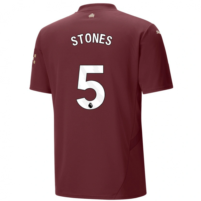 Danxen Uomo Maglia John Stones #5 Marrone Kit Gara Third 2024/25 Maglietta