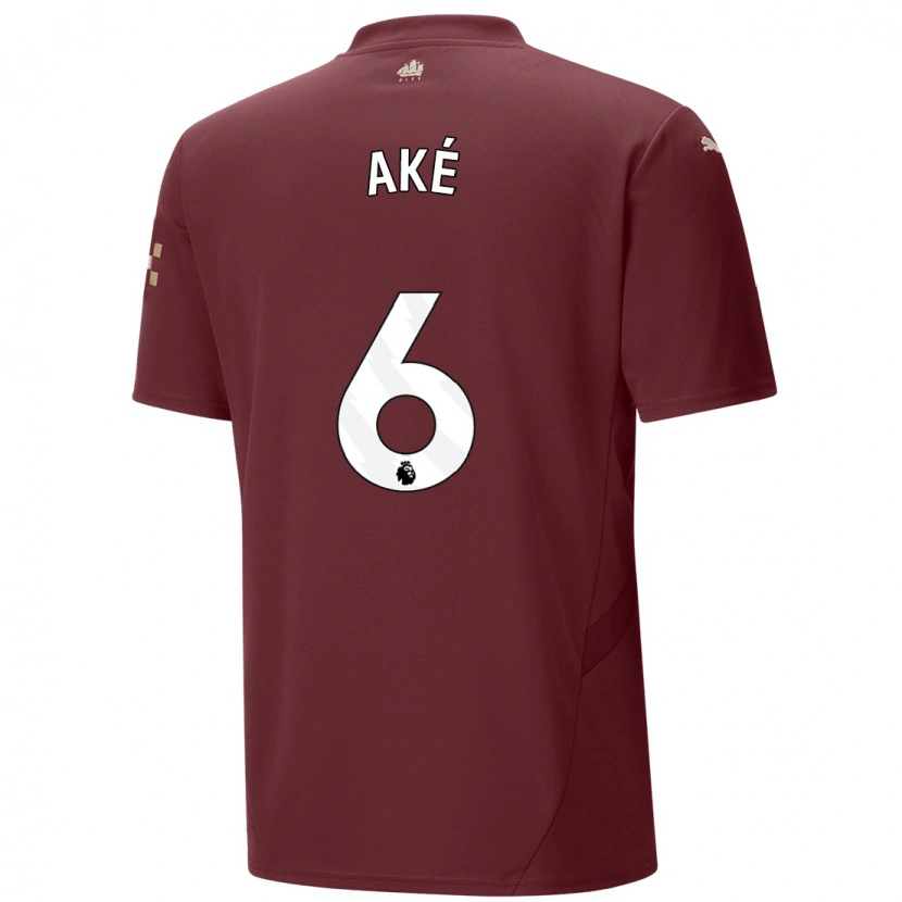 Danxen Uomo Maglia Nathan Aké #6 Marrone Kit Gara Third 2024/25 Maglietta