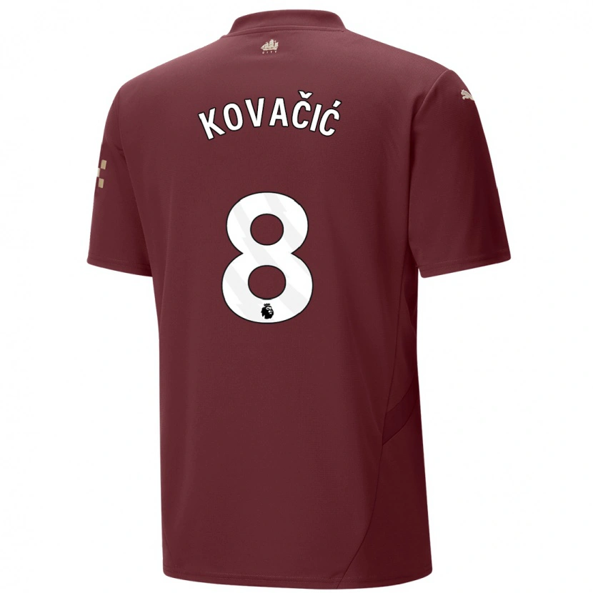 Danxen Uomo Maglia Mateo Kovacic #8 Marrone Kit Gara Third 2024/25 Maglietta