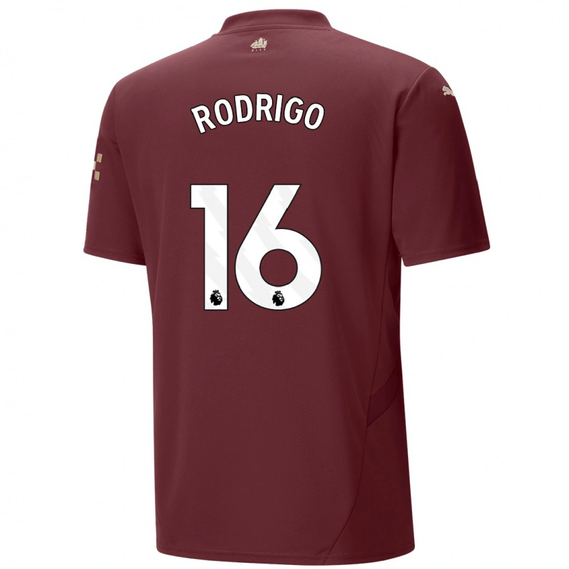 Danxen Uomo Maglia Rodri #16 Marrone Kit Gara Third 2024/25 Maglietta