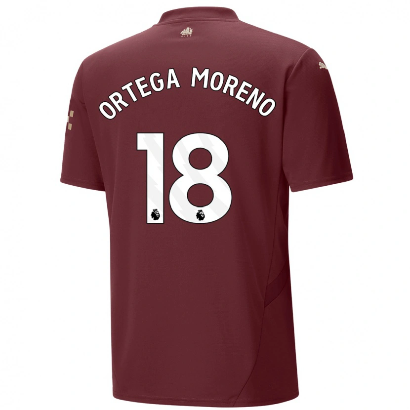 Danxen Uomo Maglia Stefan Ortega #18 Marrone Kit Gara Third 2024/25 Maglietta