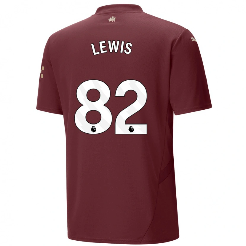Danxen Uomo Maglia Rico Lewis #82 Marrone Kit Gara Third 2024/25 Maglietta