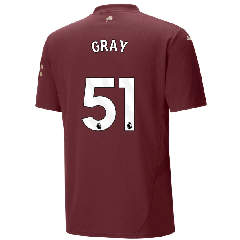 Danxen Uomo Maglia Charlie Gray #51 Marrone Kit Gara Third 2024/25 Maglietta