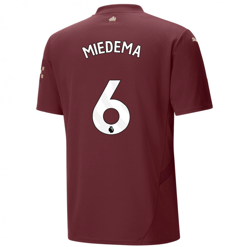 Danxen Uomo Maglia Vivianne Miedema #6 Marrone Kit Gara Third 2024/25 Maglietta