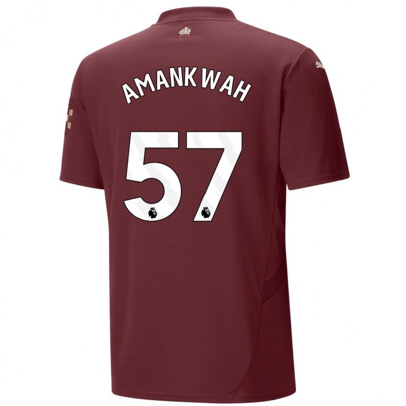 Danxen Uomo Maglia Yeboah Amankwah #57 Marrone Kit Gara Third 2024/25 Maglietta