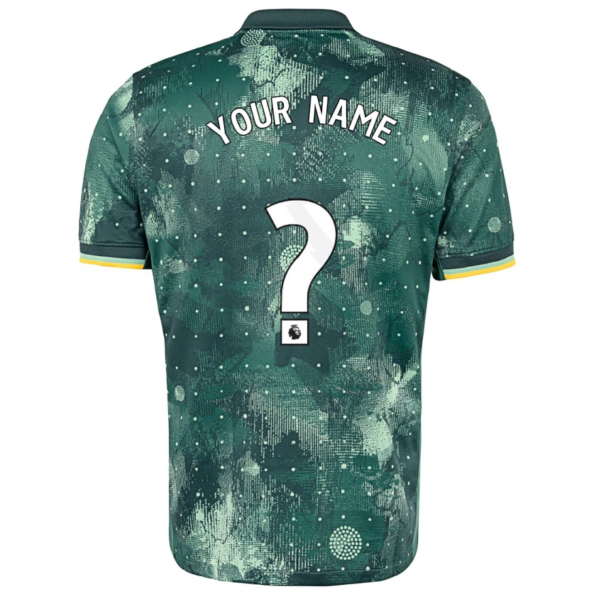 Danxen Uomo Maglia Il Tuo Nome #0 Verde Menta Kit Gara Third 2024/25 Maglietta