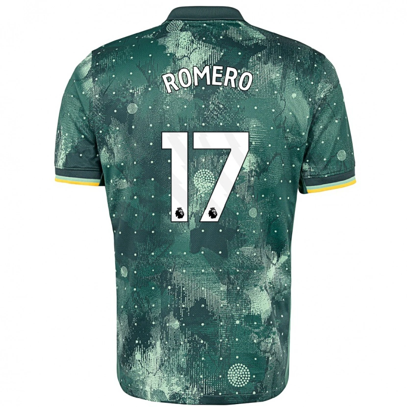 Danxen Uomo Maglia Cristian Romero #17 Verde Menta Kit Gara Third 2024/25 Maglietta