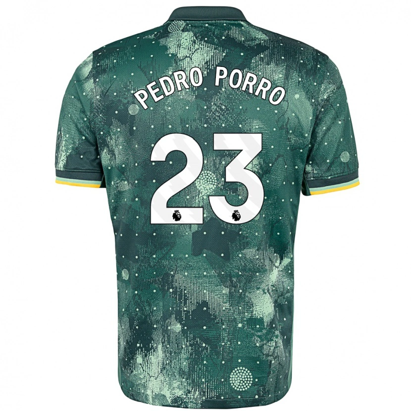 Danxen Uomo Maglia Pedro Porro #23 Verde Menta Kit Gara Third 2024/25 Maglietta