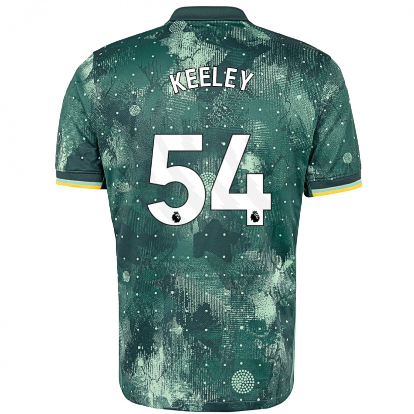Danxen Uomo Maglia Josh Keeley #54 Verde Menta Kit Gara Third 2024/25 Maglietta