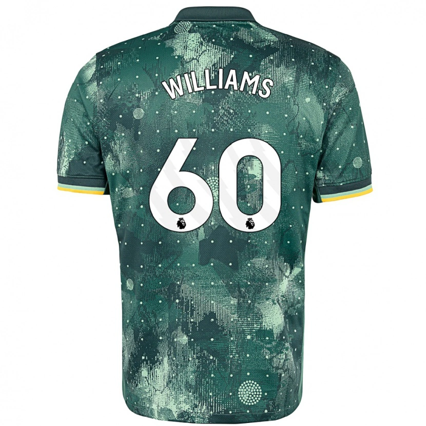 Danxen Uomo Maglia Jaden Williams #60 Verde Menta Kit Gara Third 2024/25 Maglietta