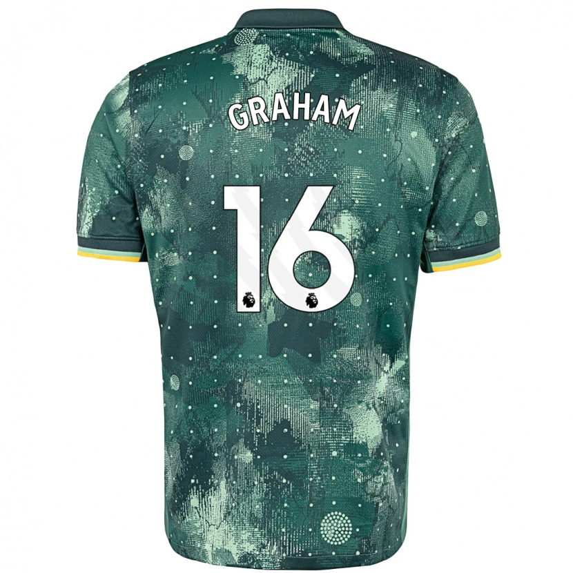 Danxen Uomo Maglia Kit Graham #16 Verde Menta Kit Gara Third 2024/25 Maglietta