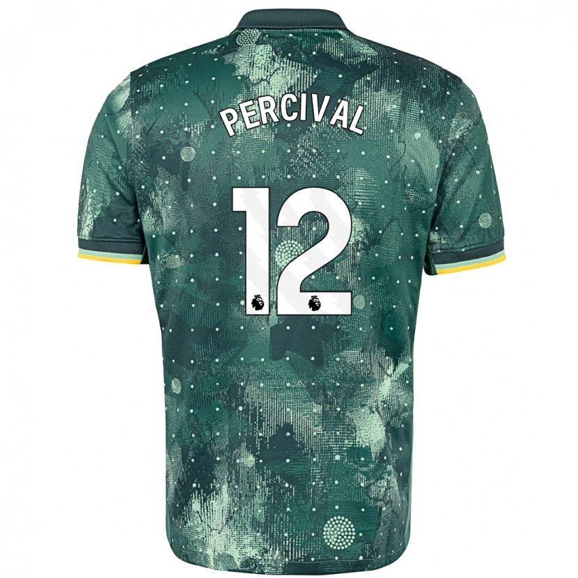 Danxen Uomo Maglia Ria Percival #12 Verde Menta Kit Gara Third 2024/25 Maglietta
