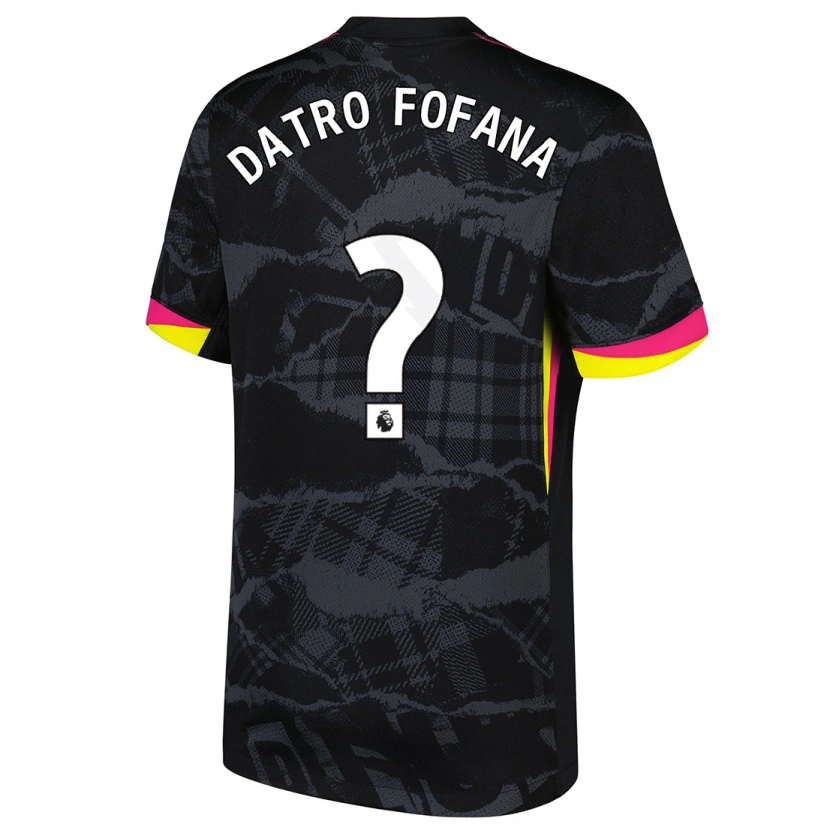 Danxen Uomo Maglia David Datro Fofana #0 Nero Rosa Kit Gara Third 2024/25 Maglietta