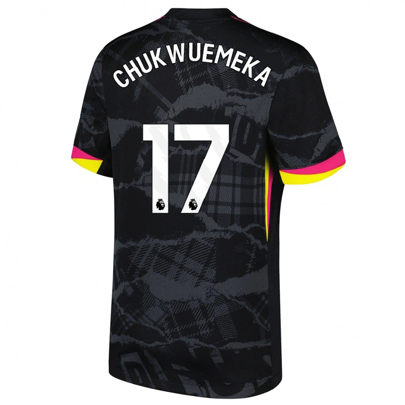 Danxen Uomo Maglia Carney Chukwuemeka #17 Nero Rosa Kit Gara Third 2024/25 Maglietta
