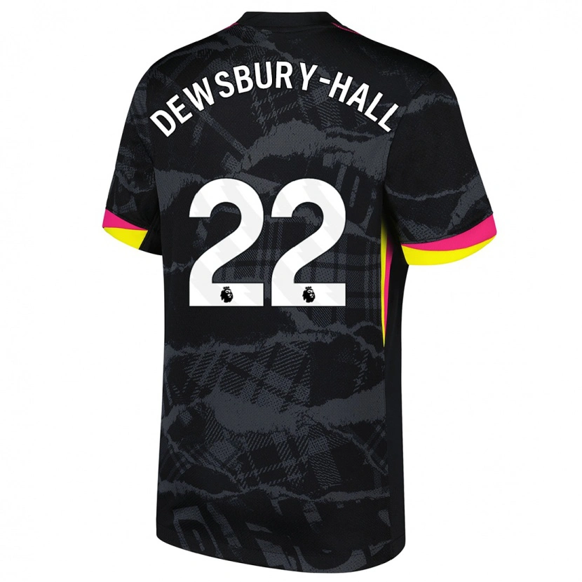 Danxen Uomo Maglia Kiernan Dewsbury-Hall #22 Nero Rosa Kit Gara Third 2024/25 Maglietta