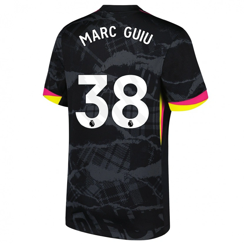 Danxen Uomo Maglia Marc Guiu #38 Nero Rosa Kit Gara Third 2024/25 Maglietta