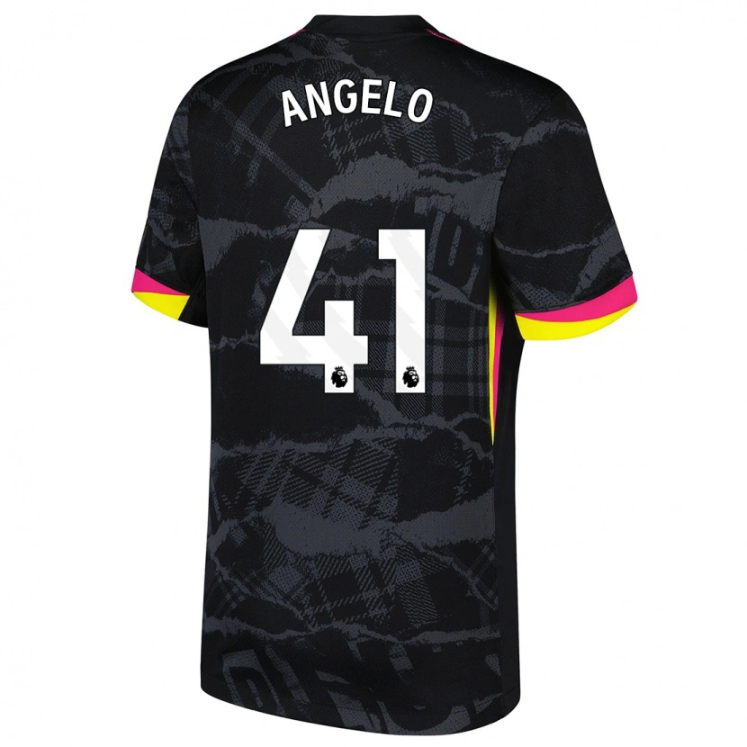 Danxen Uomo Maglia Ângelo #41 Nero Rosa Kit Gara Third 2024/25 Maglietta