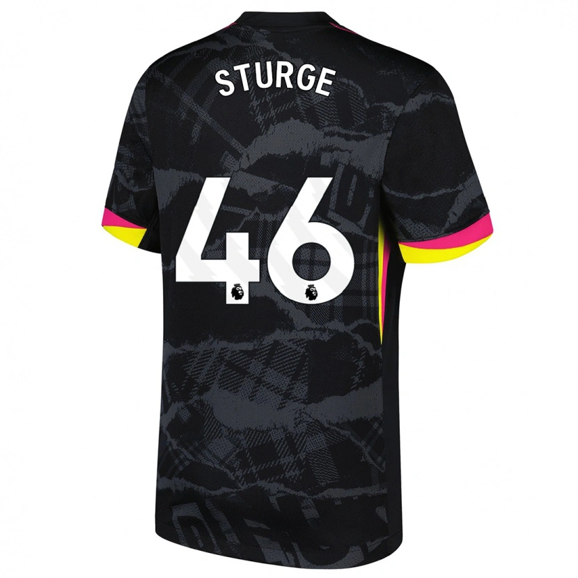 Danxen Uomo Maglia Zak Sturge #46 Nero Rosa Kit Gara Third 2024/25 Maglietta