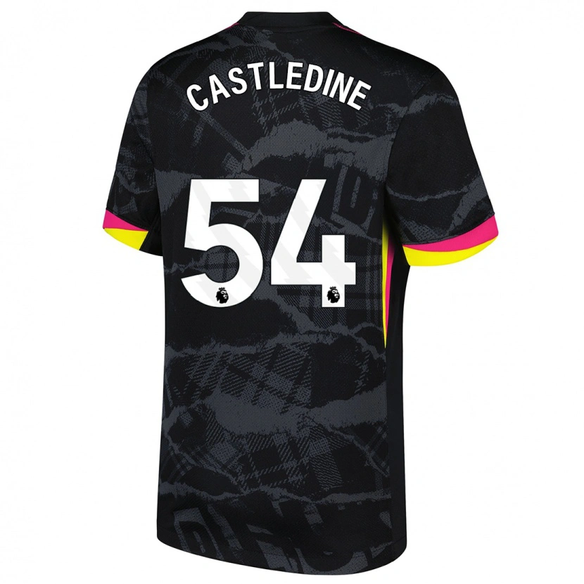 Danxen Uomo Maglia Leo Castledine #54 Nero Rosa Kit Gara Third 2024/25 Maglietta