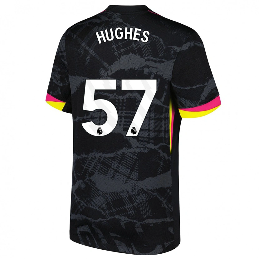 Danxen Uomo Maglia Brodi Hughes #57 Nero Rosa Kit Gara Third 2024/25 Maglietta