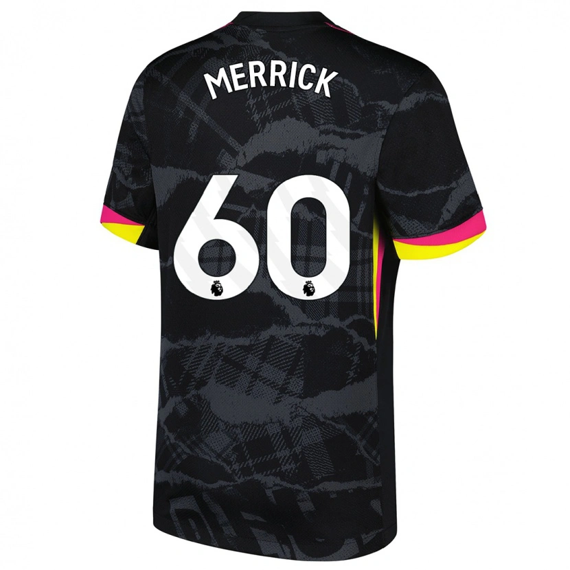 Danxen Uomo Maglia Max Merrick #60 Nero Rosa Kit Gara Third 2024/25 Maglietta