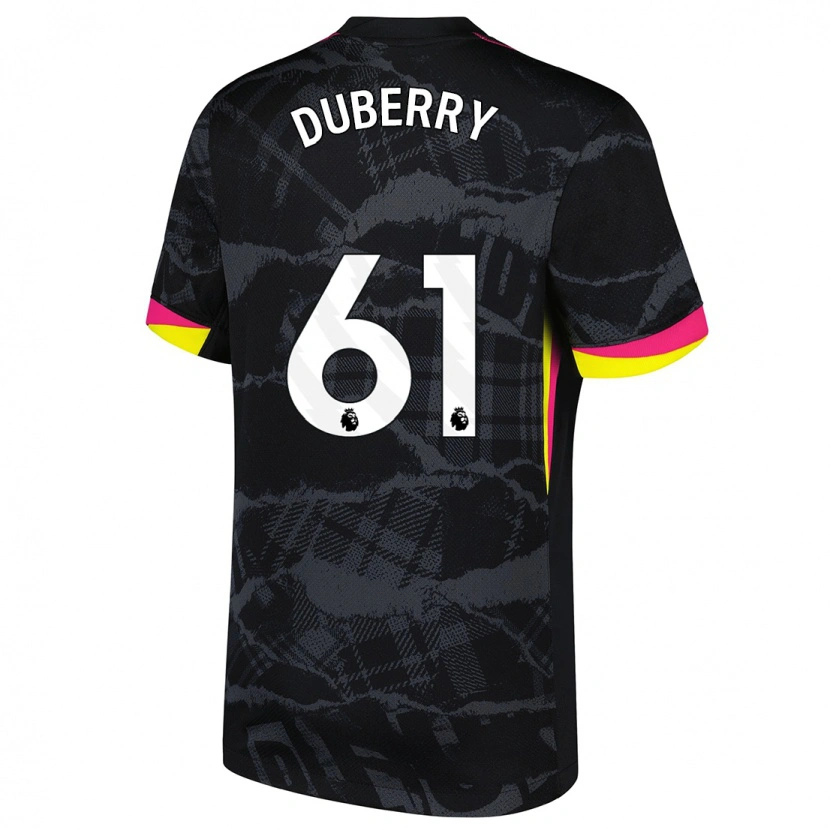 Danxen Uomo Maglia Zain Silcott-Duberry #61 Nero Rosa Kit Gara Third 2024/25 Maglietta