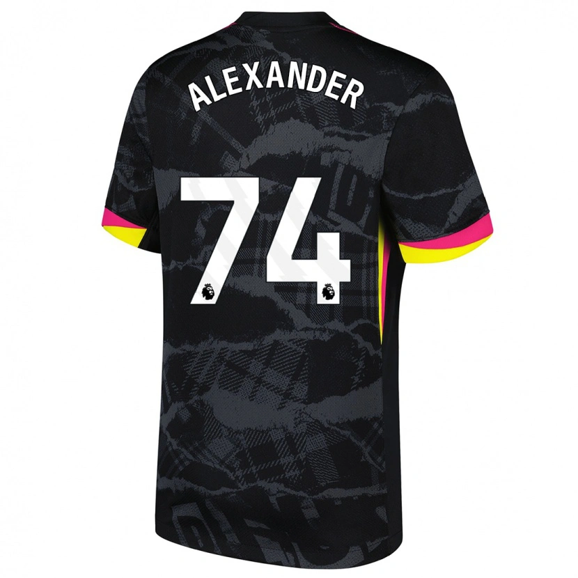 Danxen Uomo Maglia Reiss-Alexander Russell-Denny #74 Nero Rosa Kit Gara Third 2024/25 Maglietta