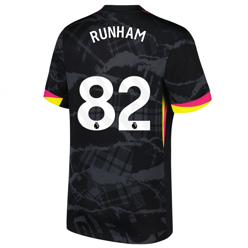 Danxen Uomo Maglia Frankie Runham #82 Nero Rosa Kit Gara Third 2024/25 Maglietta