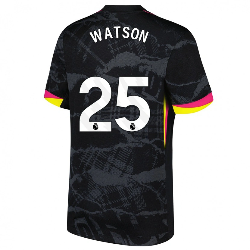 Danxen Uomo Maglia Lucy Watson #25 Nero Rosa Kit Gara Third 2024/25 Maglietta