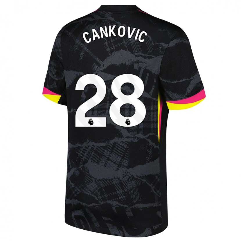 Danxen Uomo Maglia Jelena Čanković #28 Nero Rosa Kit Gara Third 2024/25 Maglietta