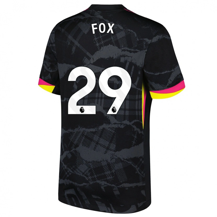 Danxen Uomo Maglia Jorja Fox #29 Nero Rosa Kit Gara Third 2024/25 Maglietta