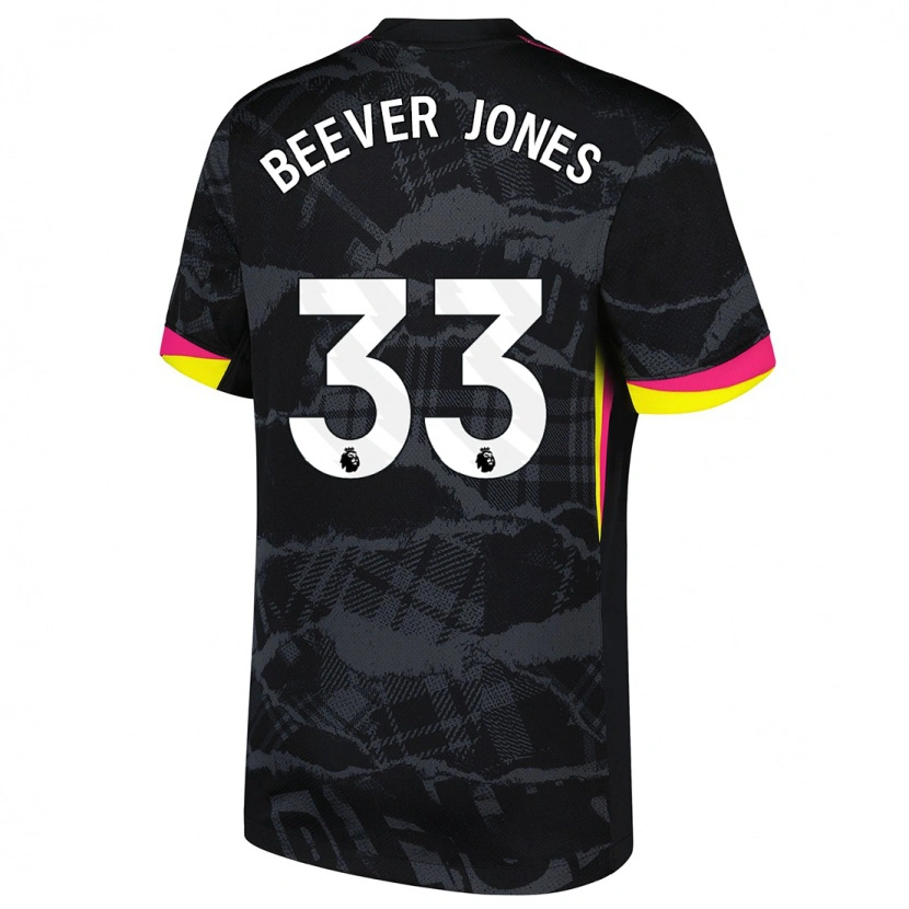 Danxen Uomo Maglia Aggie Beever-Jones #33 Nero Rosa Kit Gara Third 2024/25 Maglietta