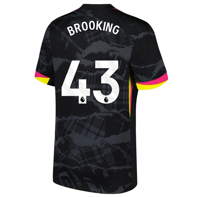 Danxen Uomo Maglia Josh Brooking #43 Nero Rosa Kit Gara Third 2024/25 Maglietta