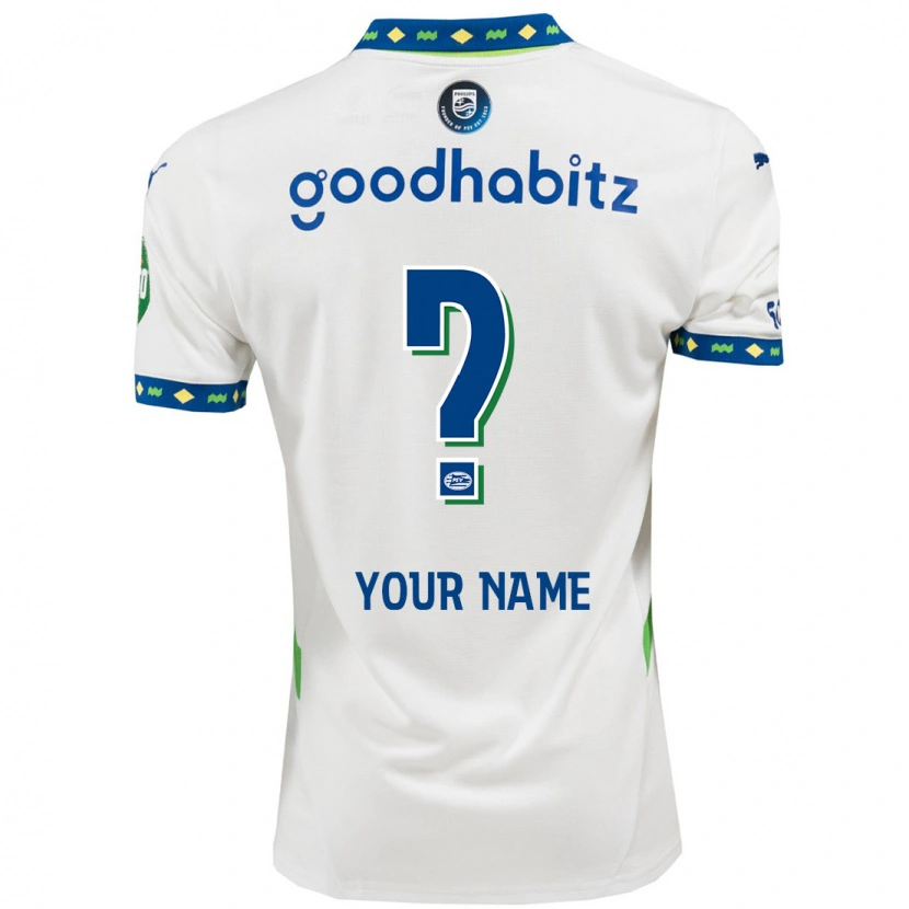Danxen Uomo Maglia Il Tuo Nome #0 Bianco Blu Scuro Kit Gara Third 2024/25 Maglietta