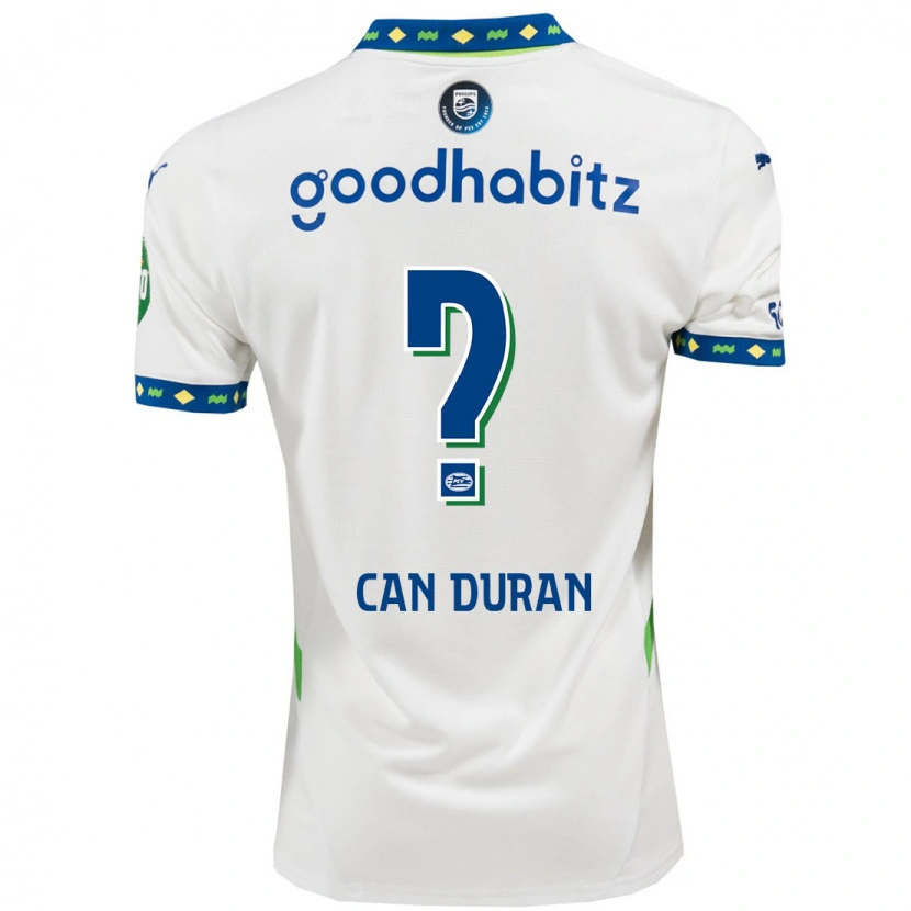 Danxen Uomo Maglia Emre Can Duran #0 Bianco Blu Scuro Kit Gara Third 2024/25 Maglietta