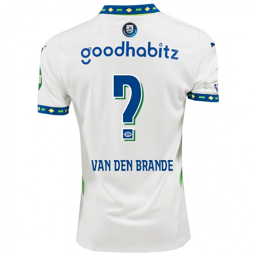 Danxen Uomo Maglia Daan Van Den Brande #0 Bianco Blu Scuro Kit Gara Third 2024/25 Maglietta