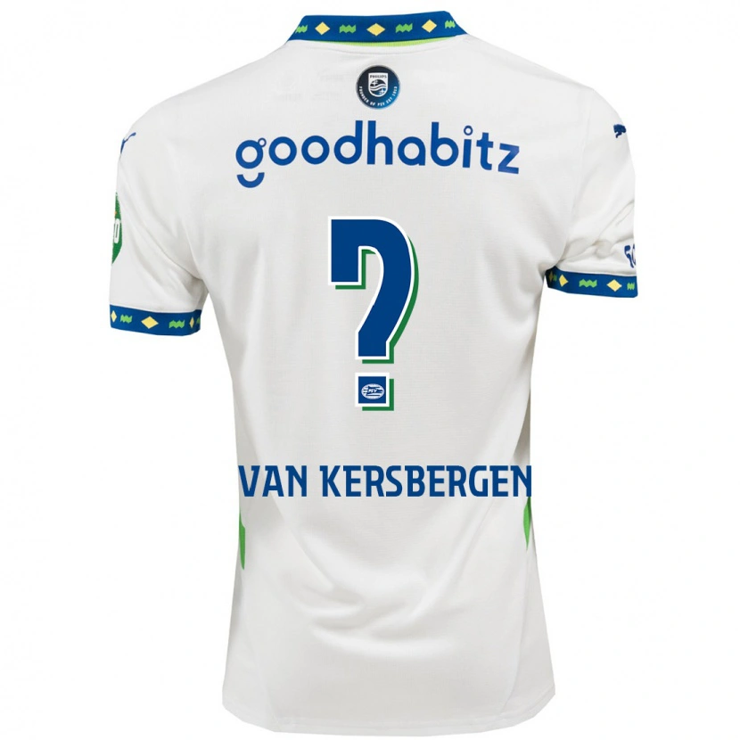 Danxen Uomo Maglia Sander Van Kersbergen #0 Bianco Blu Scuro Kit Gara Third 2024/25 Maglietta