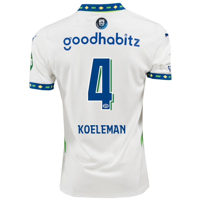Danxen Uomo Maglia Senna Koeleman #4 Bianco Blu Scuro Kit Gara Third 2024/25 Maglietta